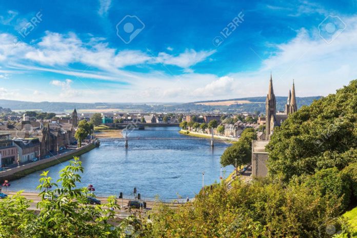 Cityscape of Inverness, Scotland
